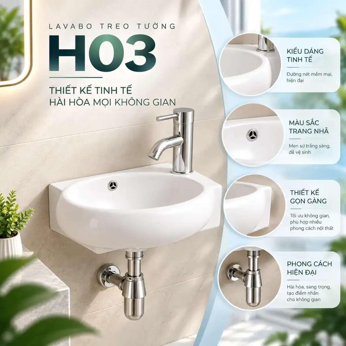 Bồn Lavabo Cao Cấp H03