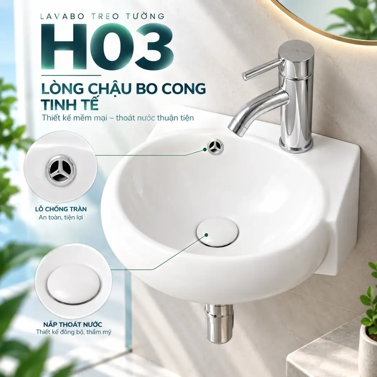 Bồn Lavabo Cao Cấp H03