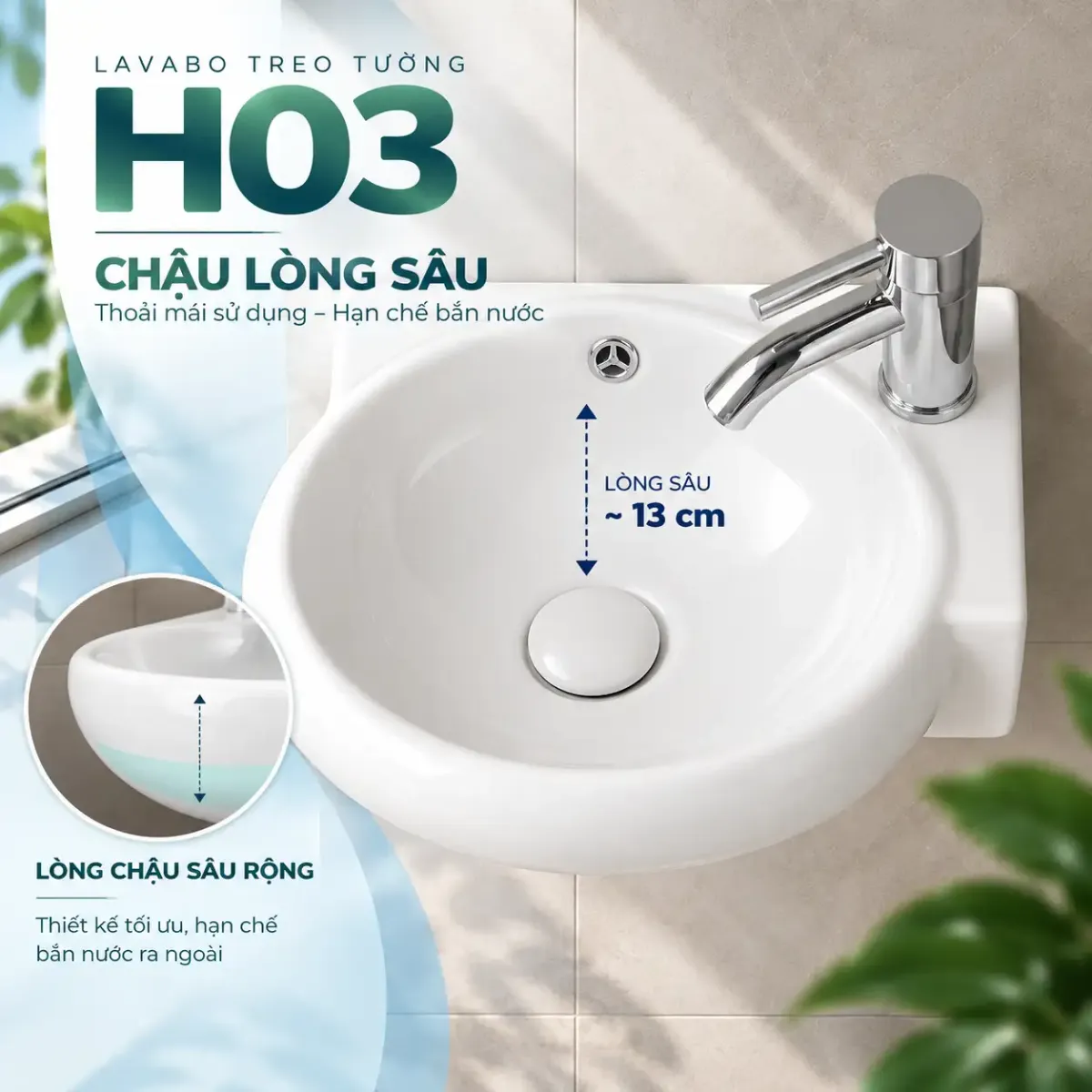 Bồn Lavabo Cao Cấp H03