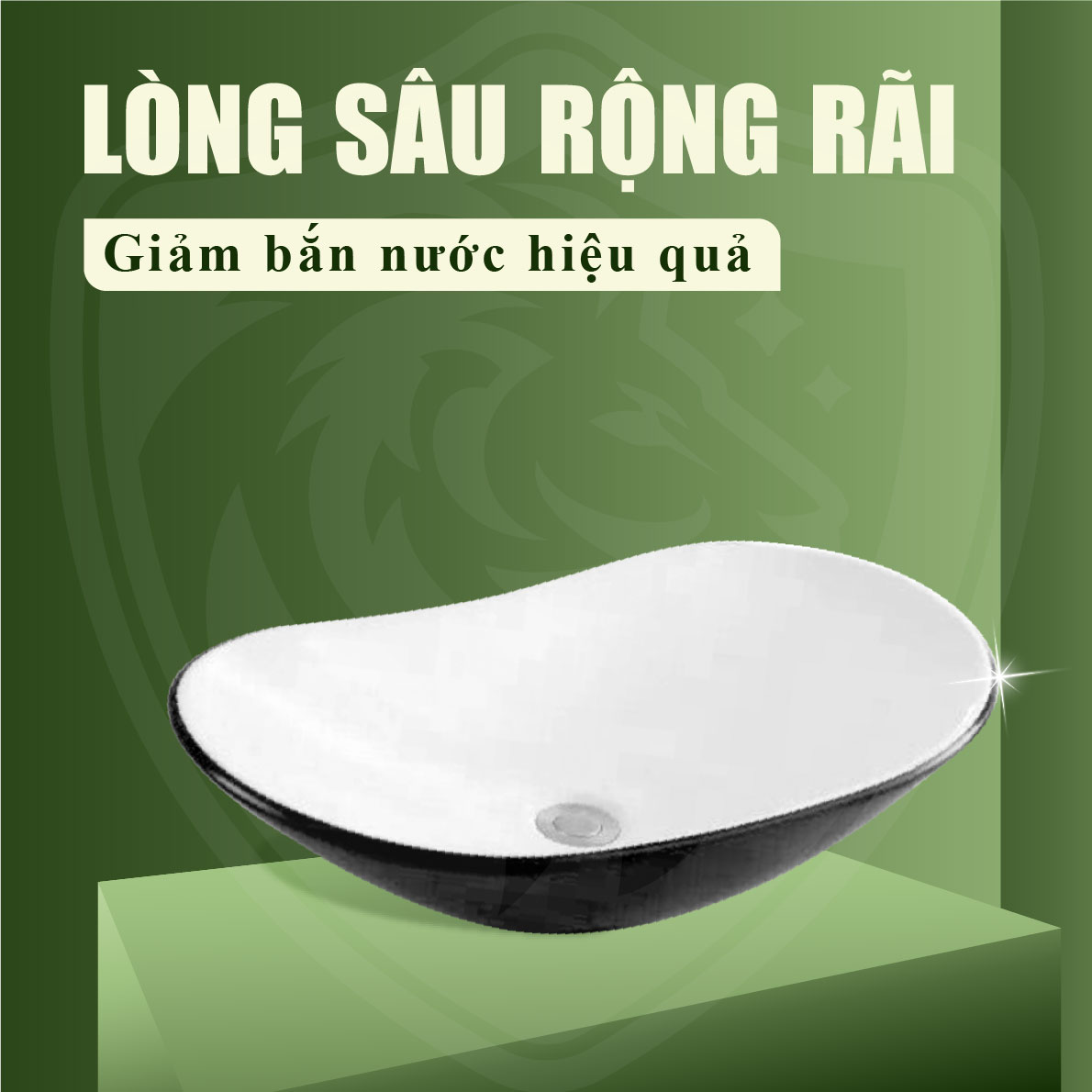 Chậu Lavabo Men Sứ Tráng Viền Fotari H-112