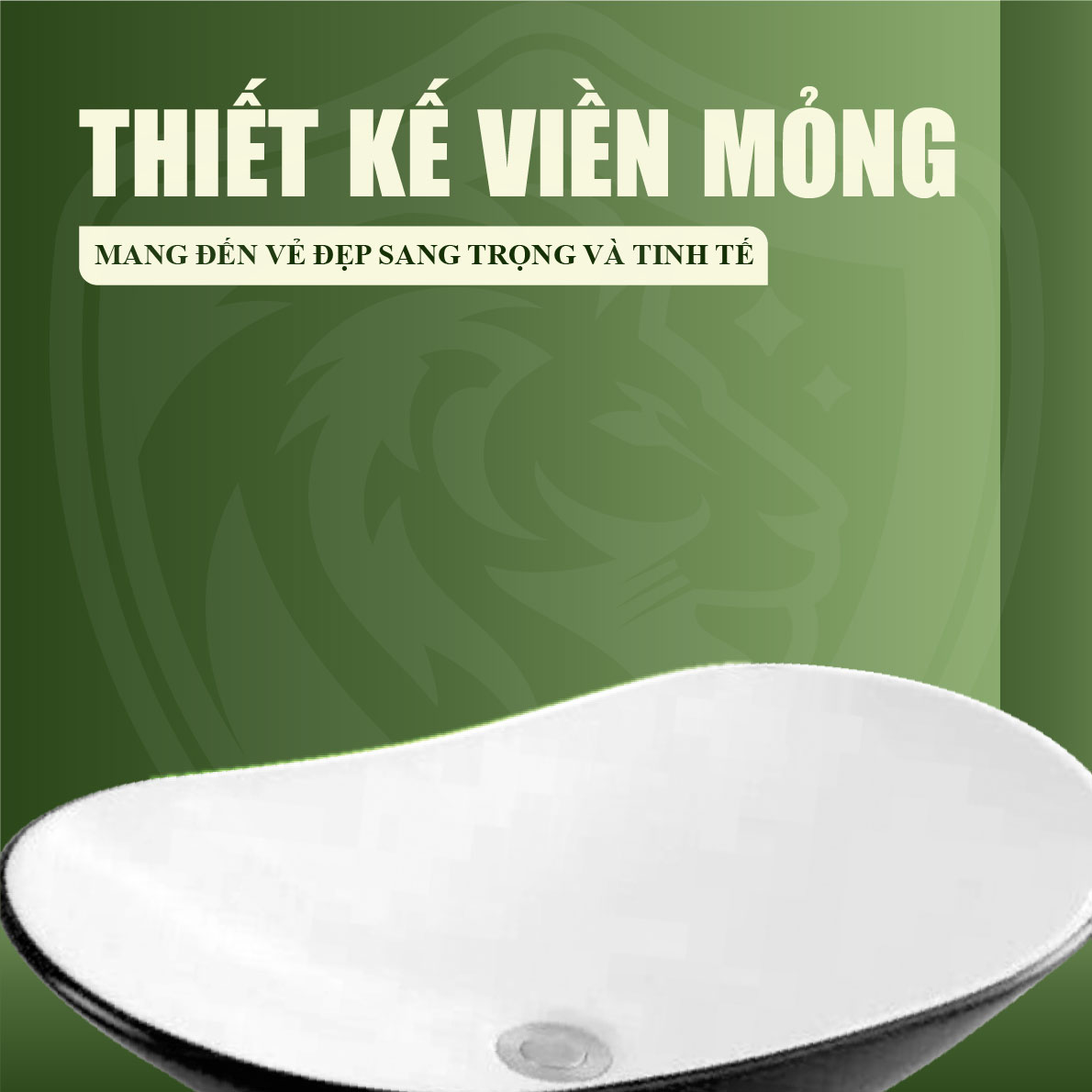 Chậu Lavabo Men Sứ Tráng Viền Fotari H-112