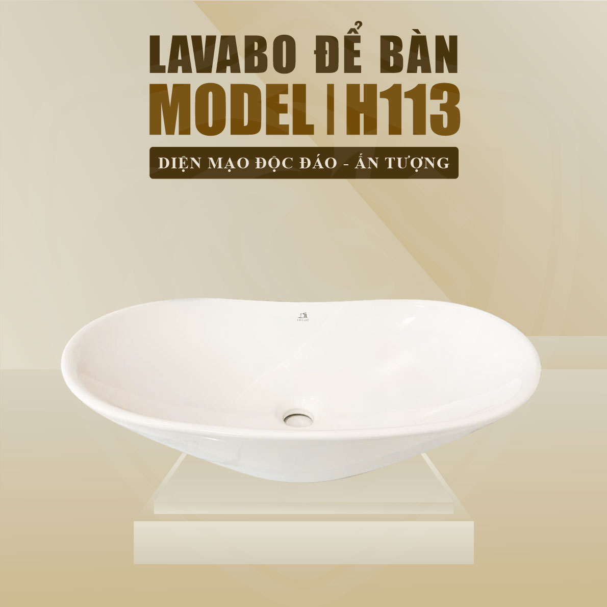 Lavabo Men Sứ Tráng Viền Fotari H-113
