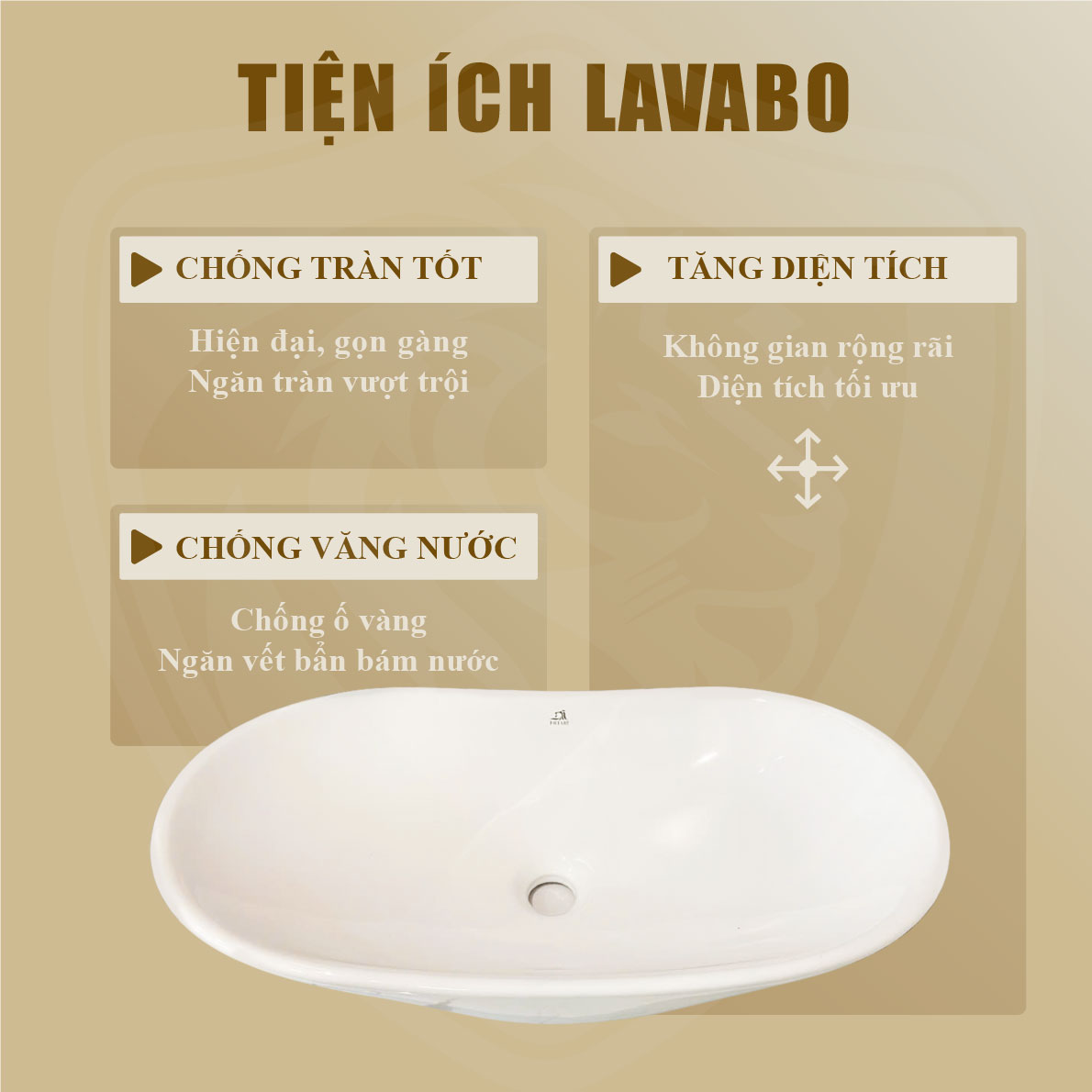 Lavabo Men Sứ Tráng Viền Fotari H-113