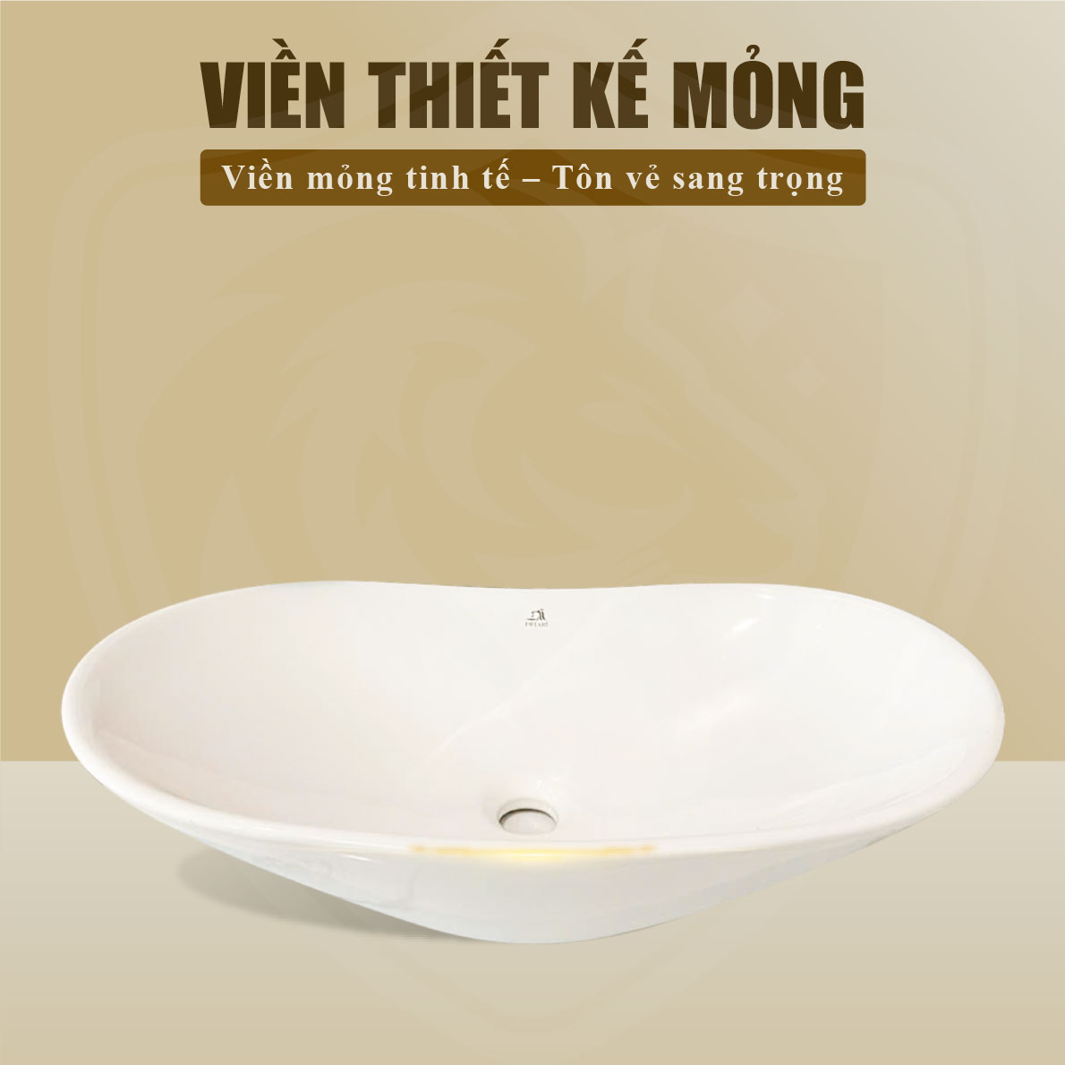 Lavabo Men Sứ Tráng Viền Fotari H-113