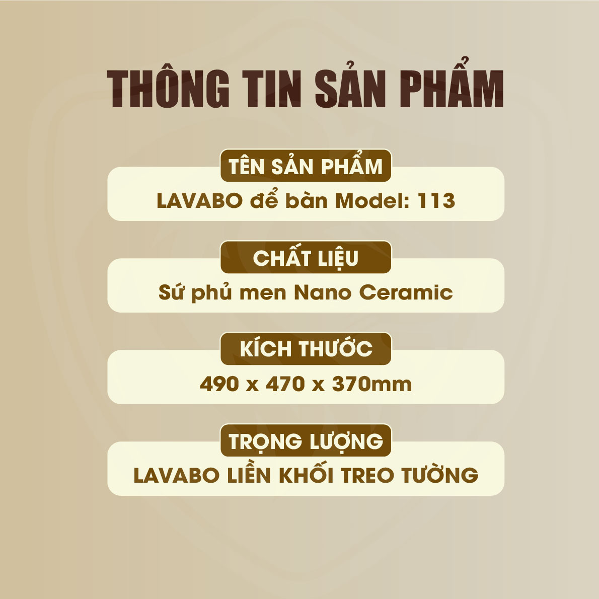 Lavabo Men Sứ Tráng Viền Fotari H-113