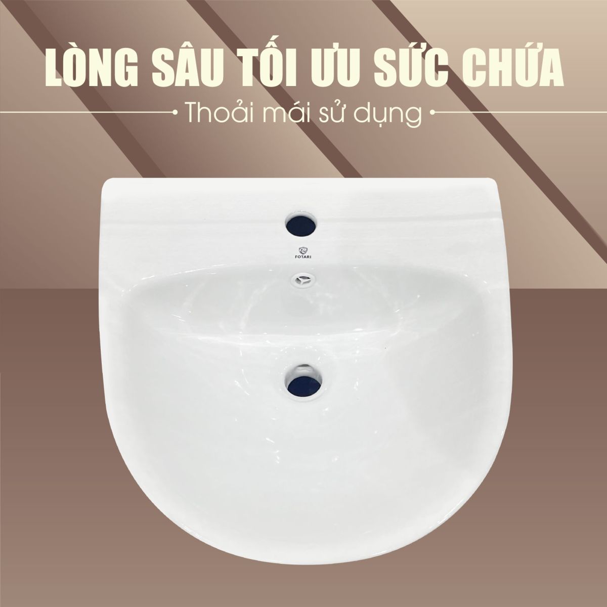Lavabo Treo Tường Nguyên Khối Fotari H-882 4