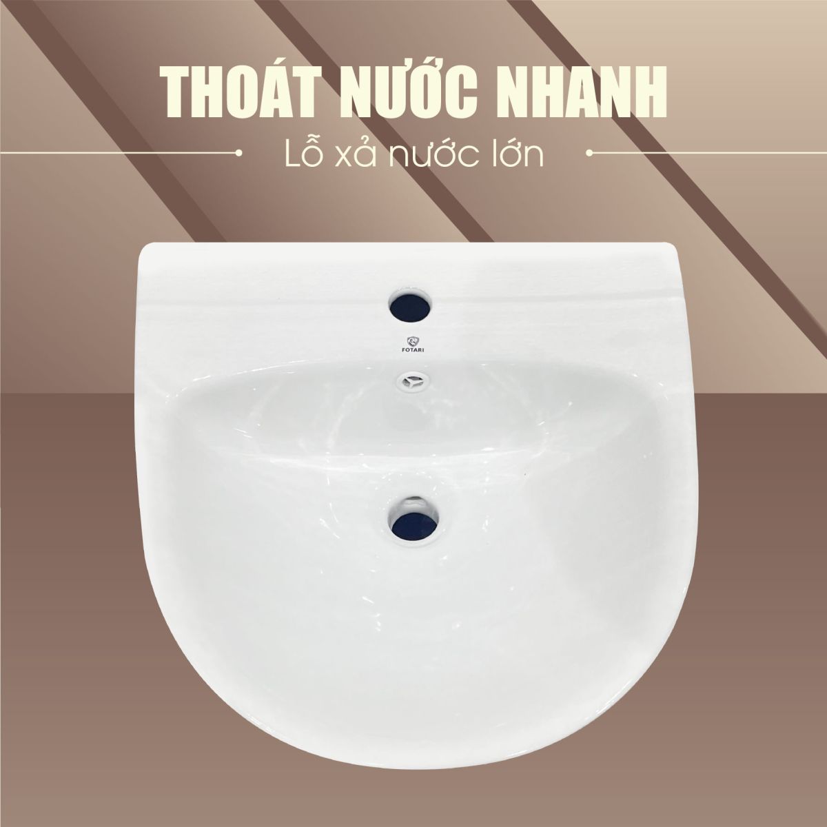 Lavabo Treo Tường Nguyên Khối Fotari H-882 6