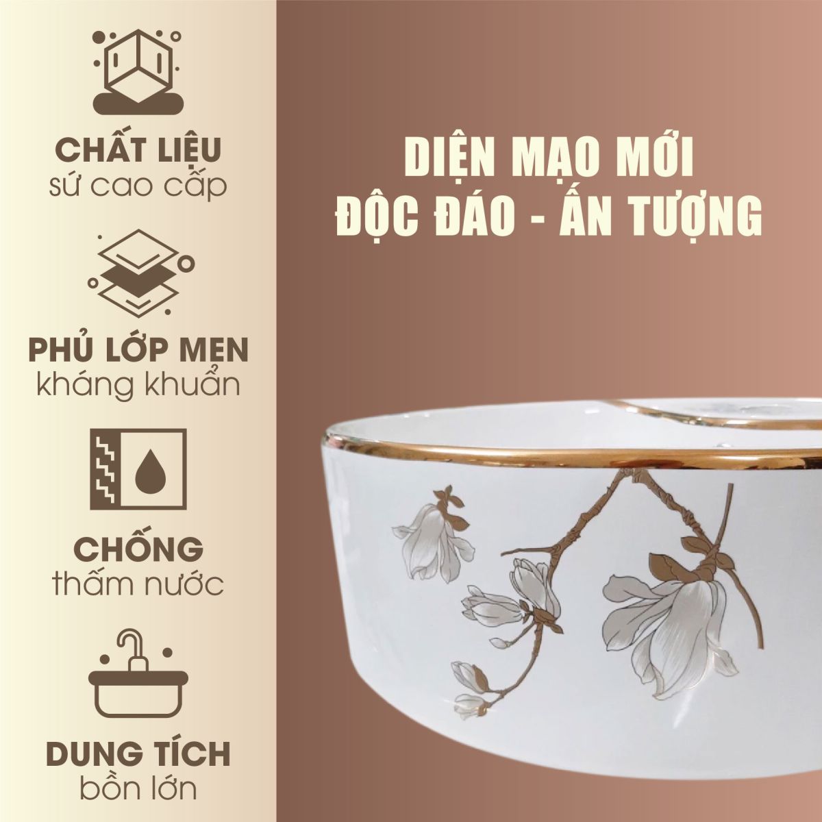 Lavabo Sứ  Tròn H-885 2