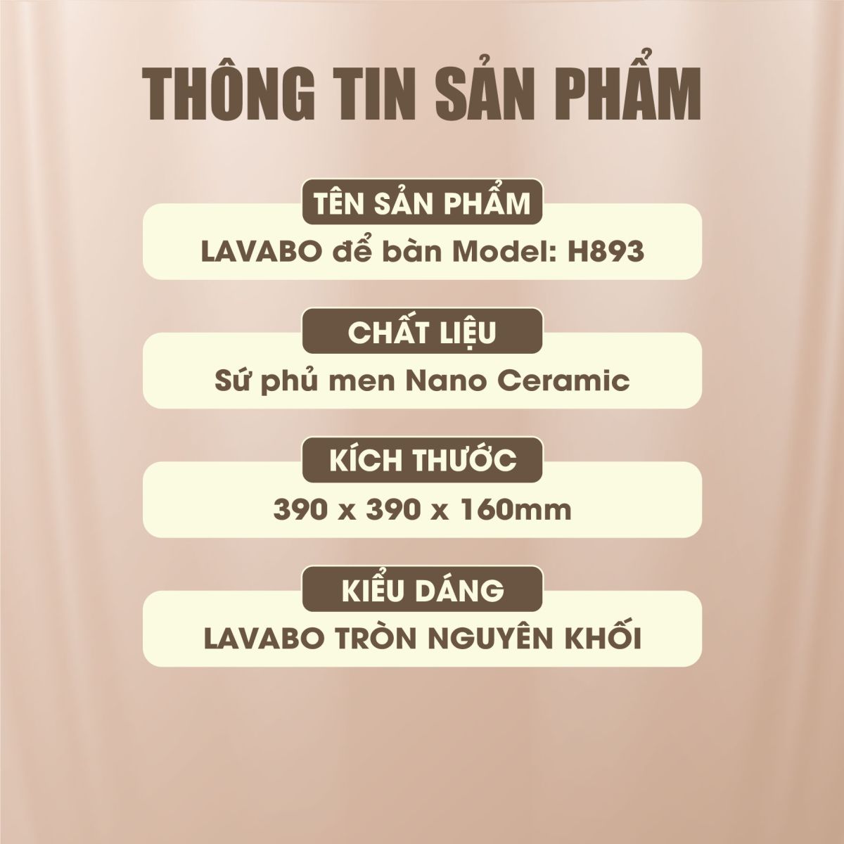 Chậu Rửa Lavabo Sứ Fotari Chính Hãng H-893  5