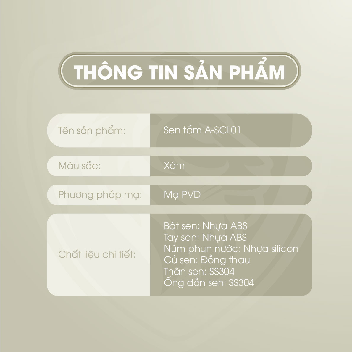 Sen cây tắm đứng Lạnh A-SCL01