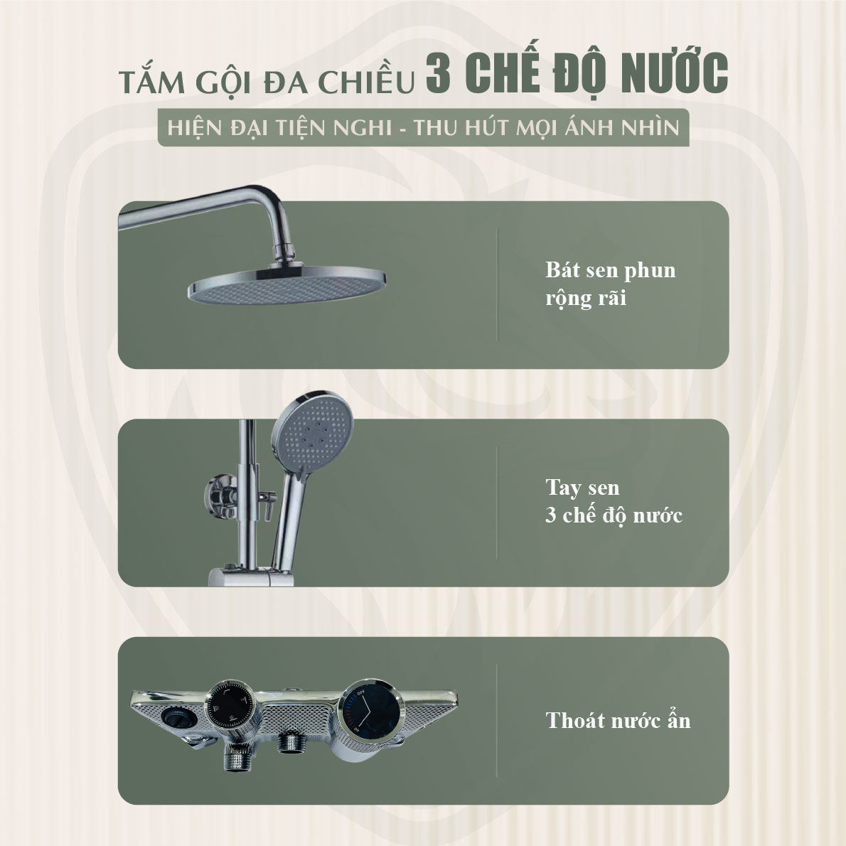 Cây Sen Tắm Nóng Lạnh Đồng Thau Fotari F-1031