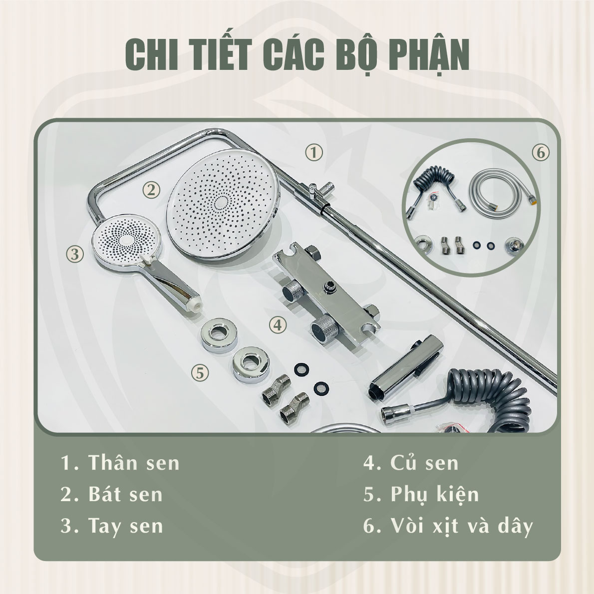 Cây Sen Tắm Nóng Lạnh Đồng Thau Fotari F-1031