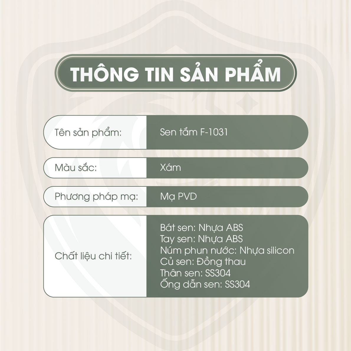Cây Sen Tắm Nóng Lạnh Đồng Thau Fotari F-1031