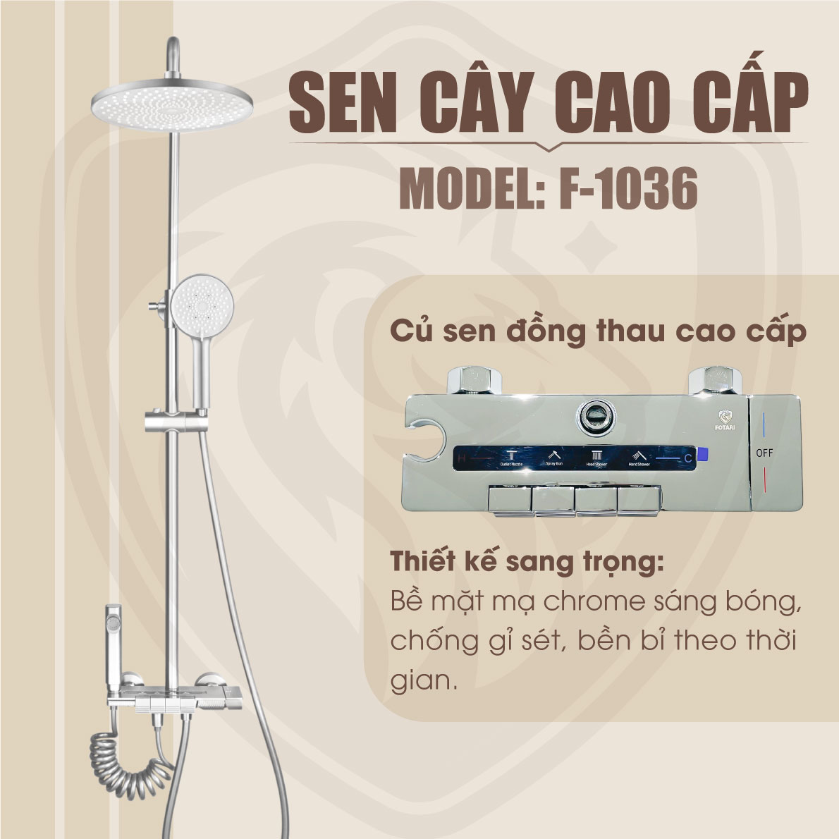 Sen Cây Tắm Nóng Lạnh Tròn Fotari F-1036 