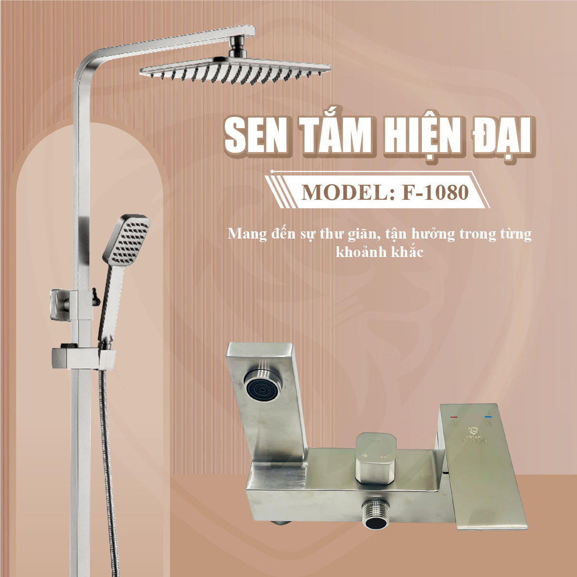 Sen cây tắm đứng Inox 304 F-1080 