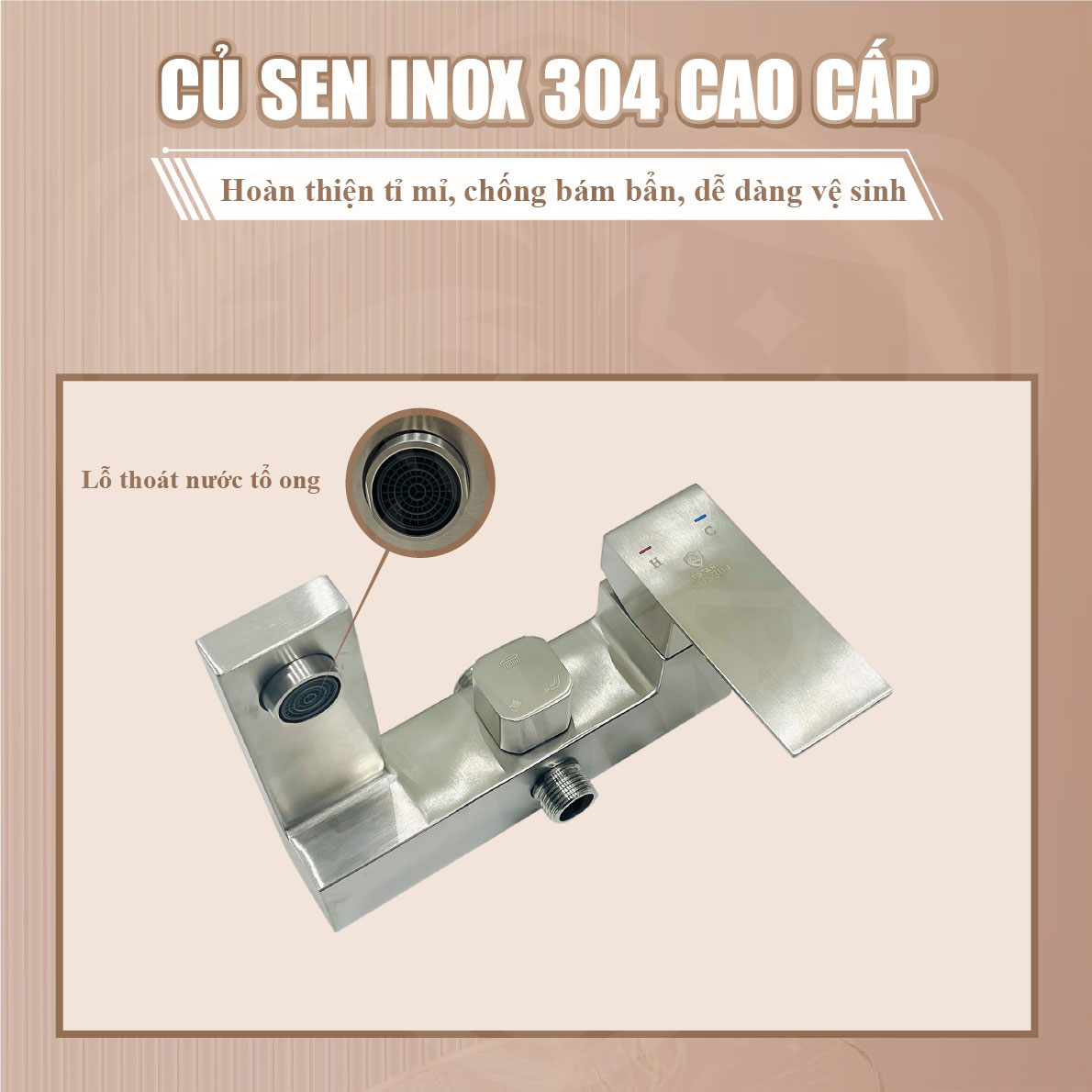 Sen cây tắm đứng Inox 304 F-1080 