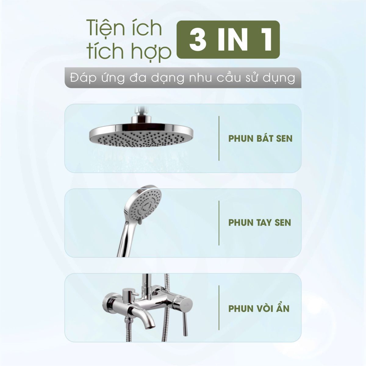 Sen Cây Tắm Fotari Đồng Thau Mạ Crom Model - 1007