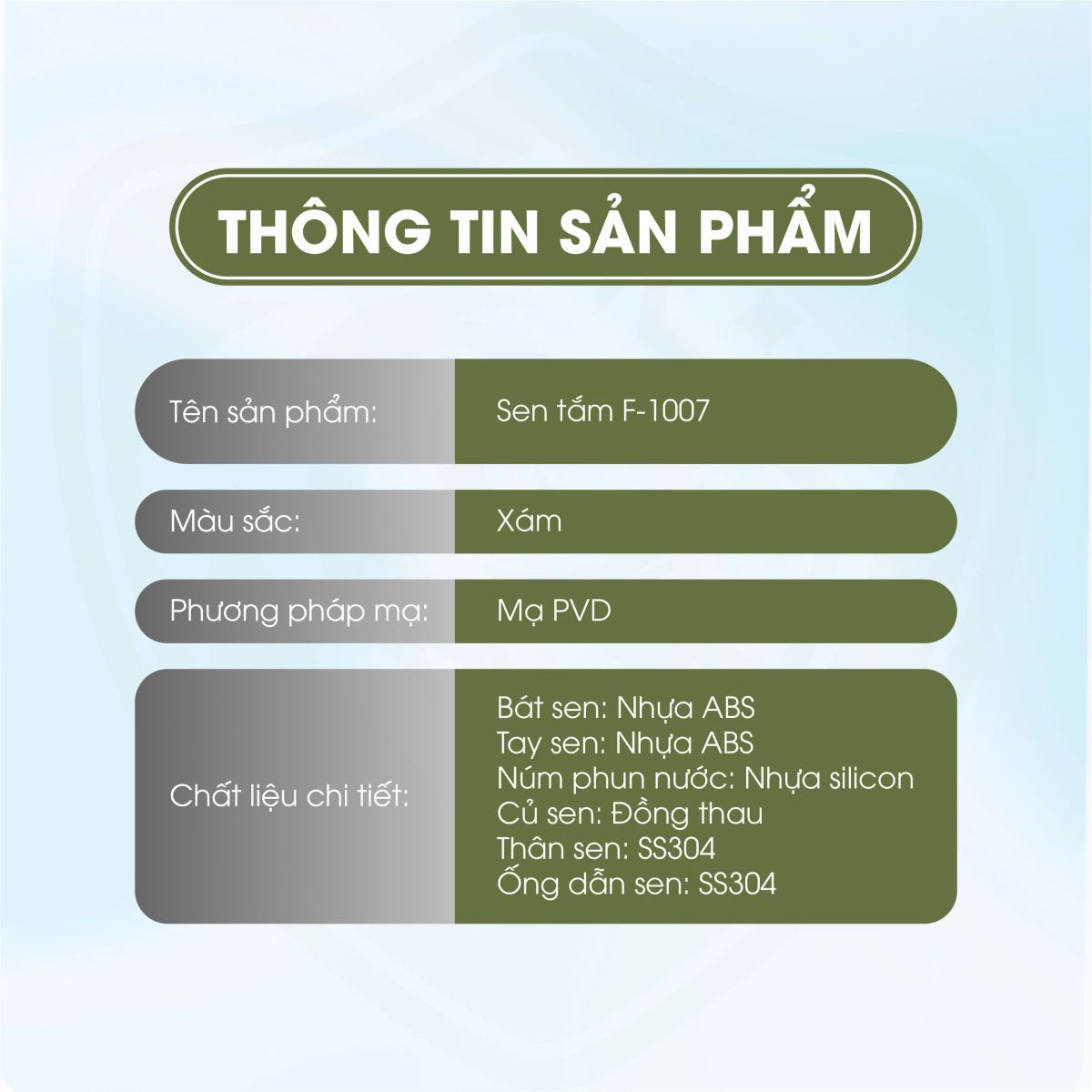 Sen Cây Tắm Fotari Đồng Thau Mạ Crom Model - 1007