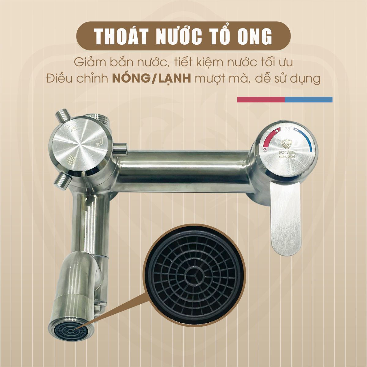 Sen Cây Fotari Nóng Lạnh Inox 304 Model - 1026