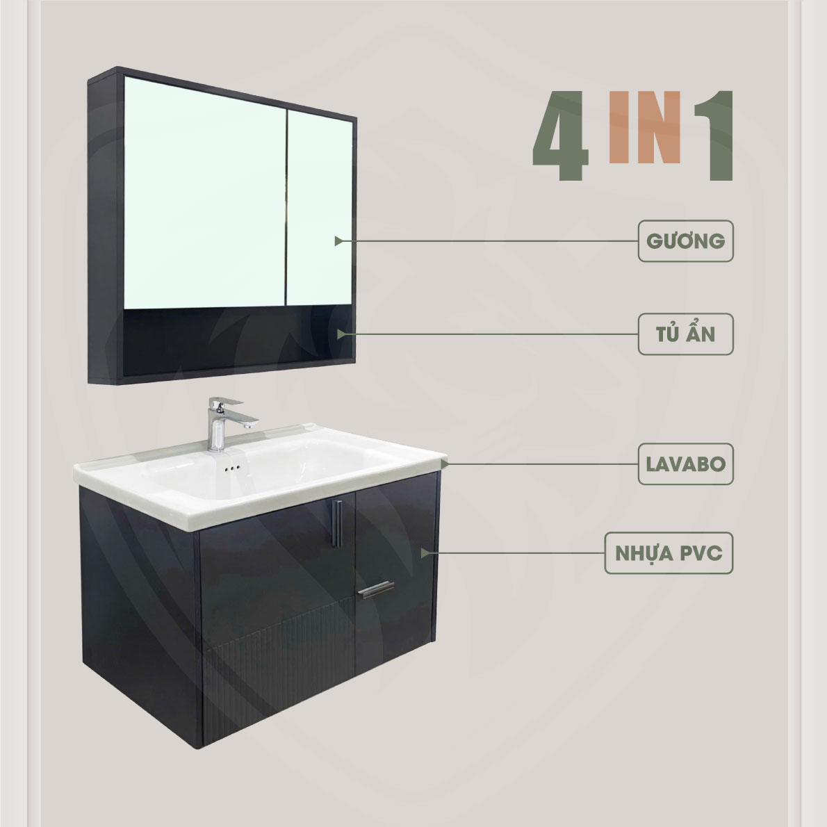 Tủ Vượng Gia Lavabo Plywood Phủ Melamine TG-2201