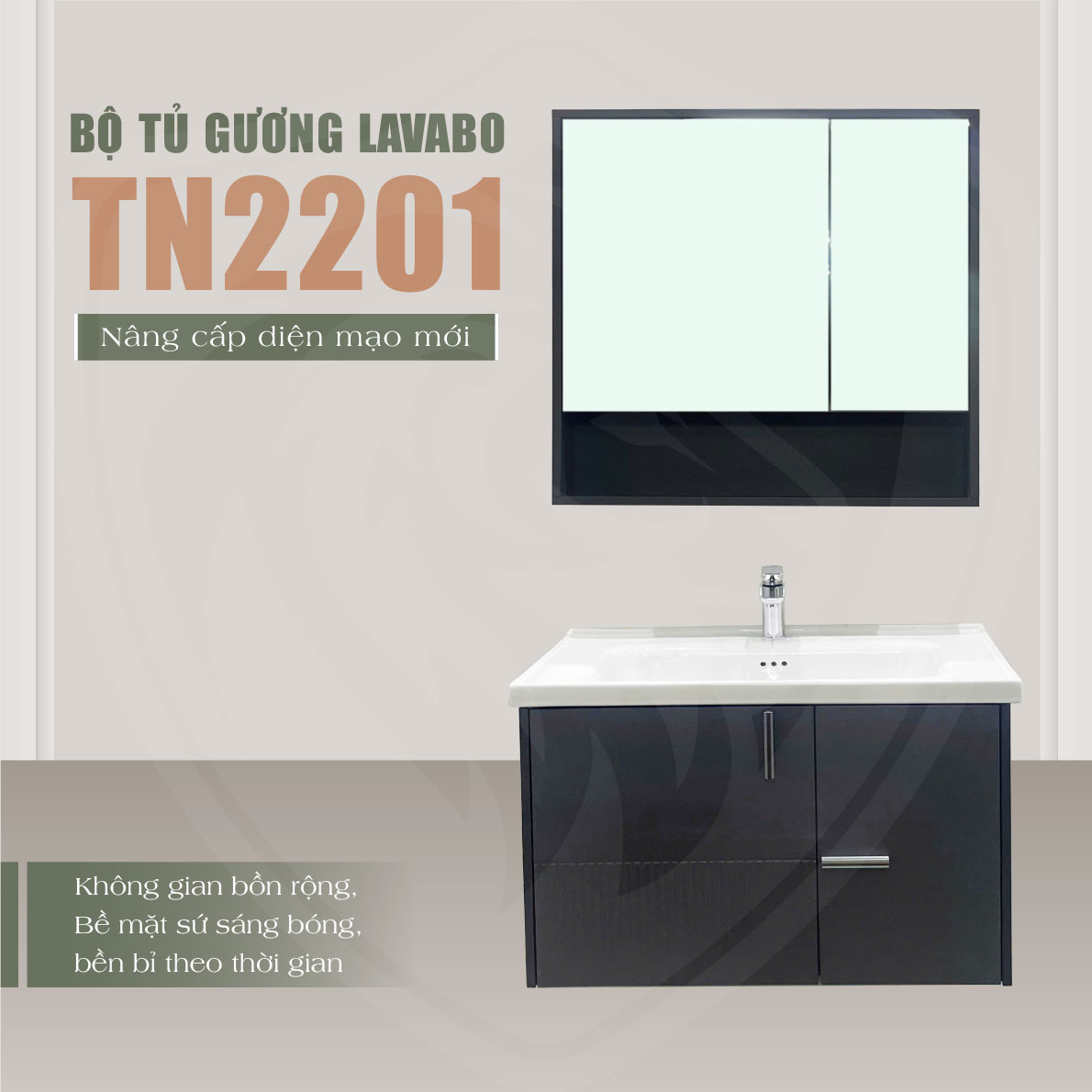 Tủ Vượng Gia Lavabo Plywood Phủ Melamine TG-2201