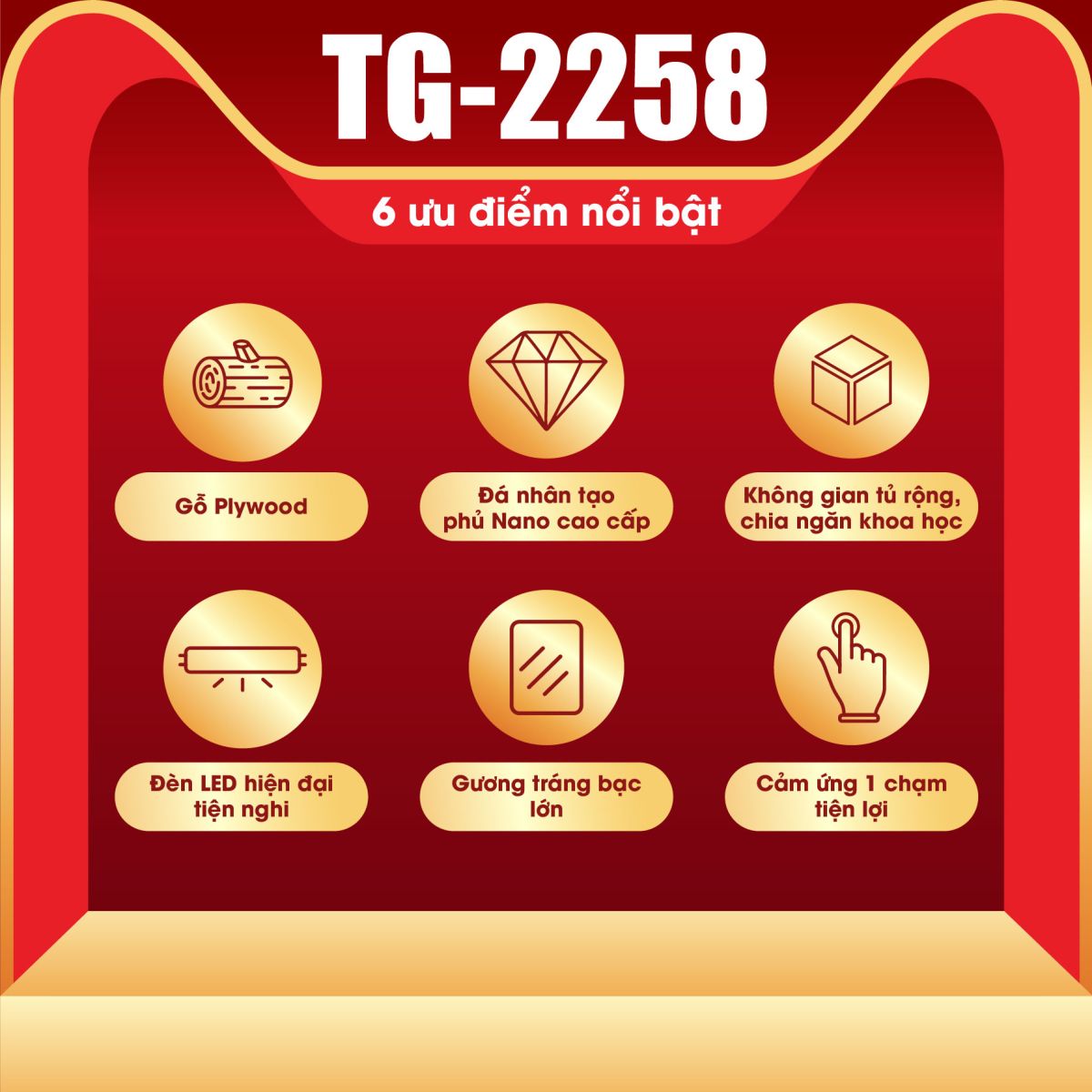 Tủ Hoàng Gia Plywood Phủ Melamin 80cm TG-2258 2