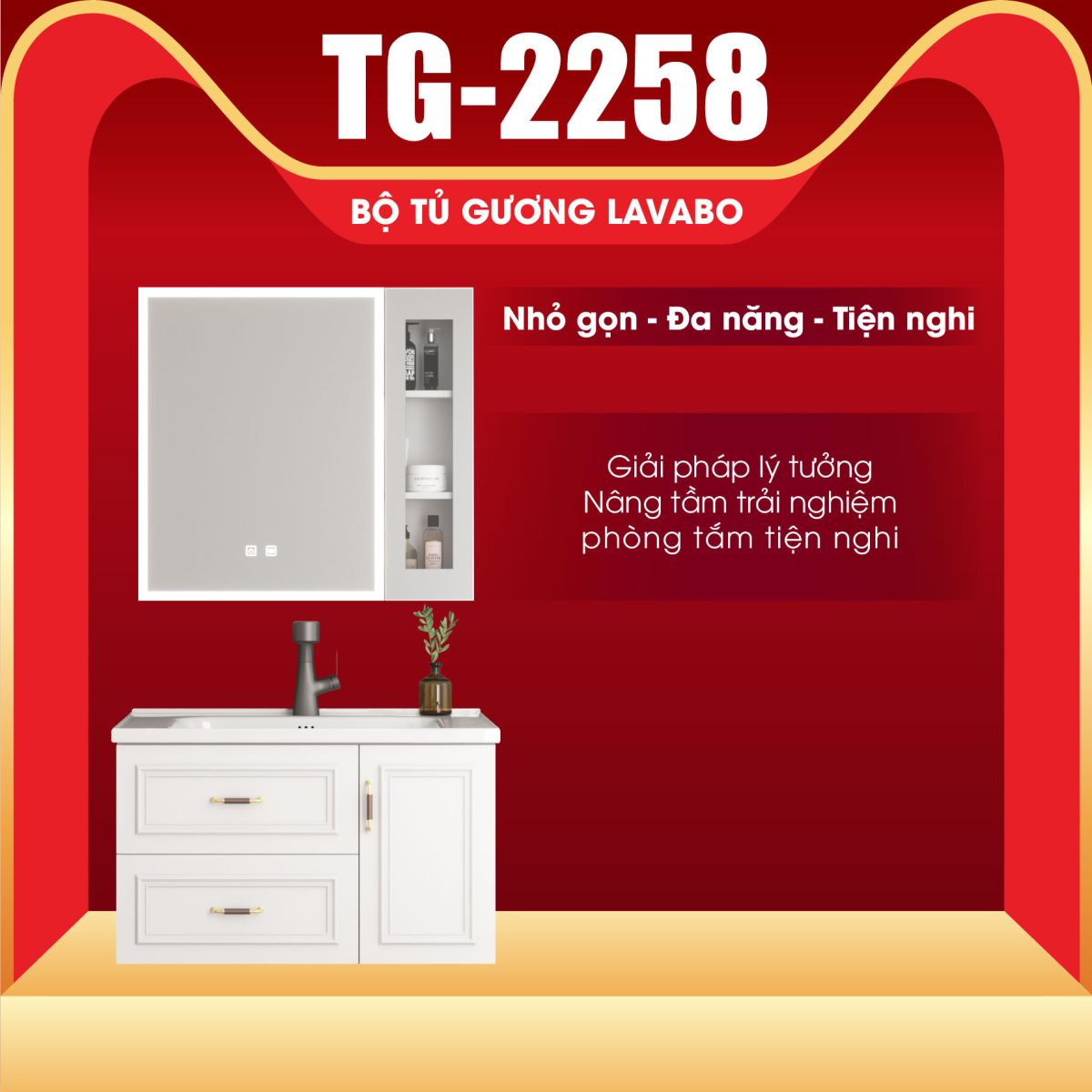 Tủ Gương Lavabo Phòng Tắm Fotari TG-2258 1