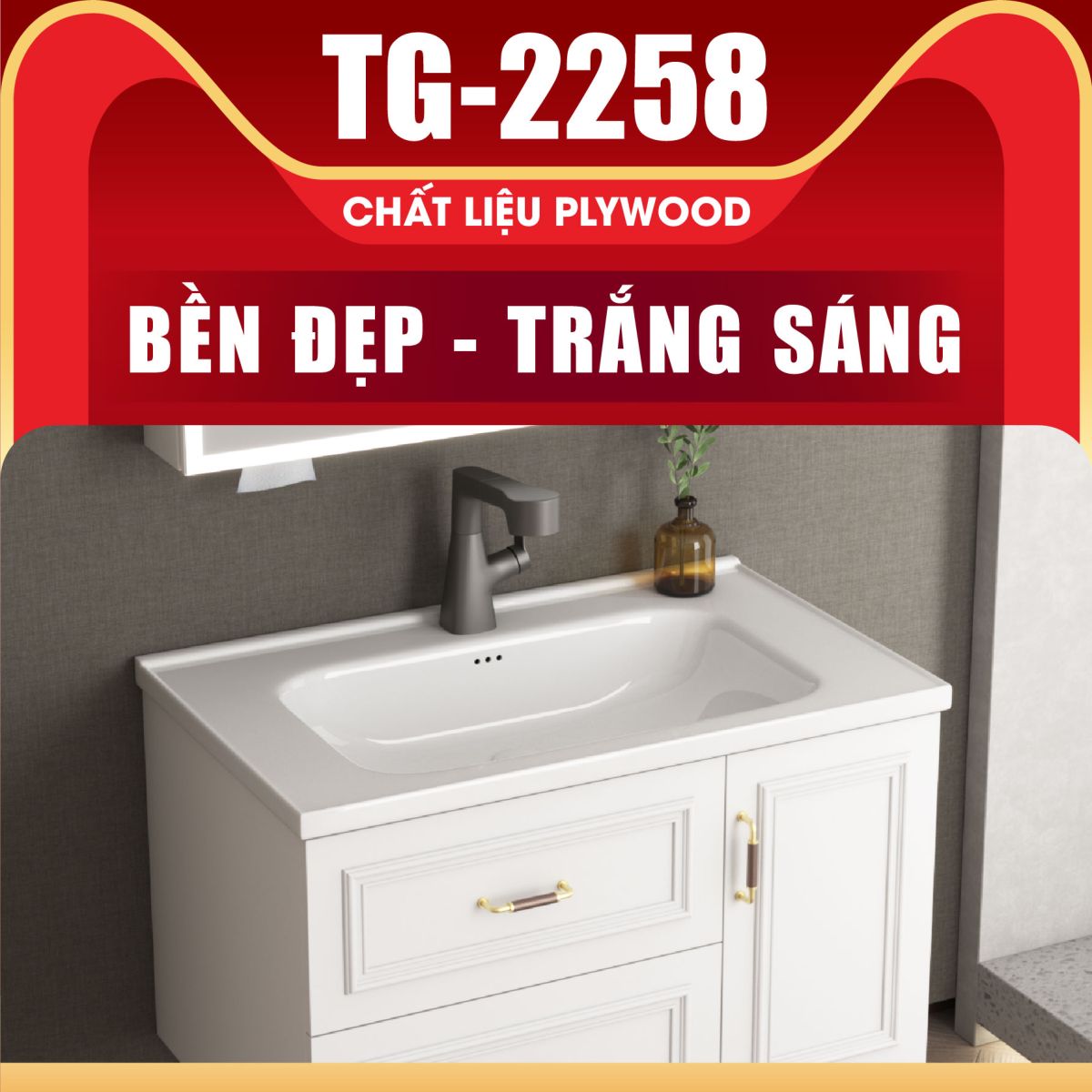 Tủ Gương Lavabo Phòng Tắm Fotari TG-2258 2