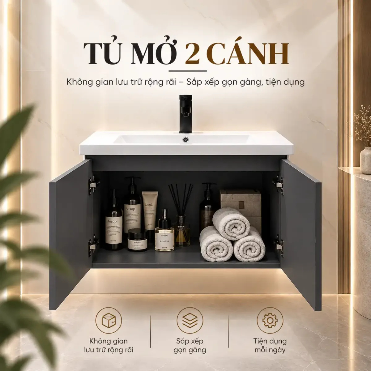 Tủ Lavabo Sứ Cao Cấp TN2260