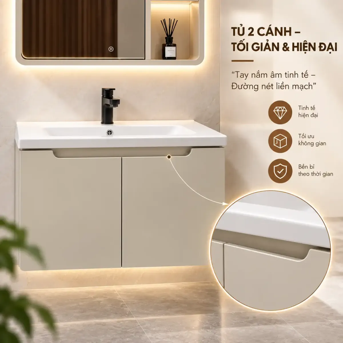 Tủ Lavabo Sứ Cao Cấp TN2380