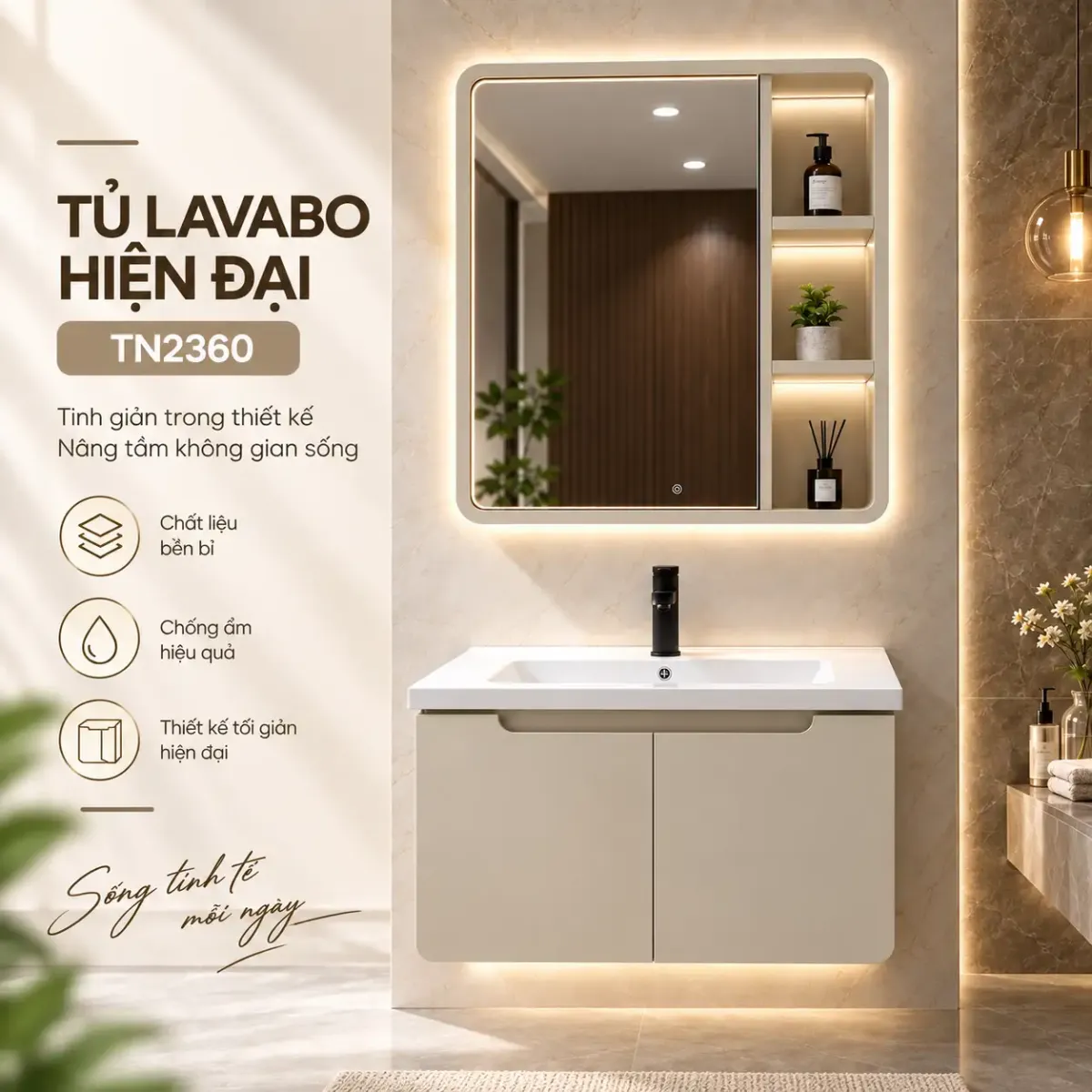 Tủ Lavabo sứ cao cấp TN-2360