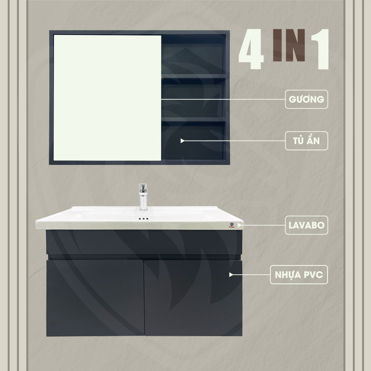 Tủ lavabo treo tường Fotari TN-2080