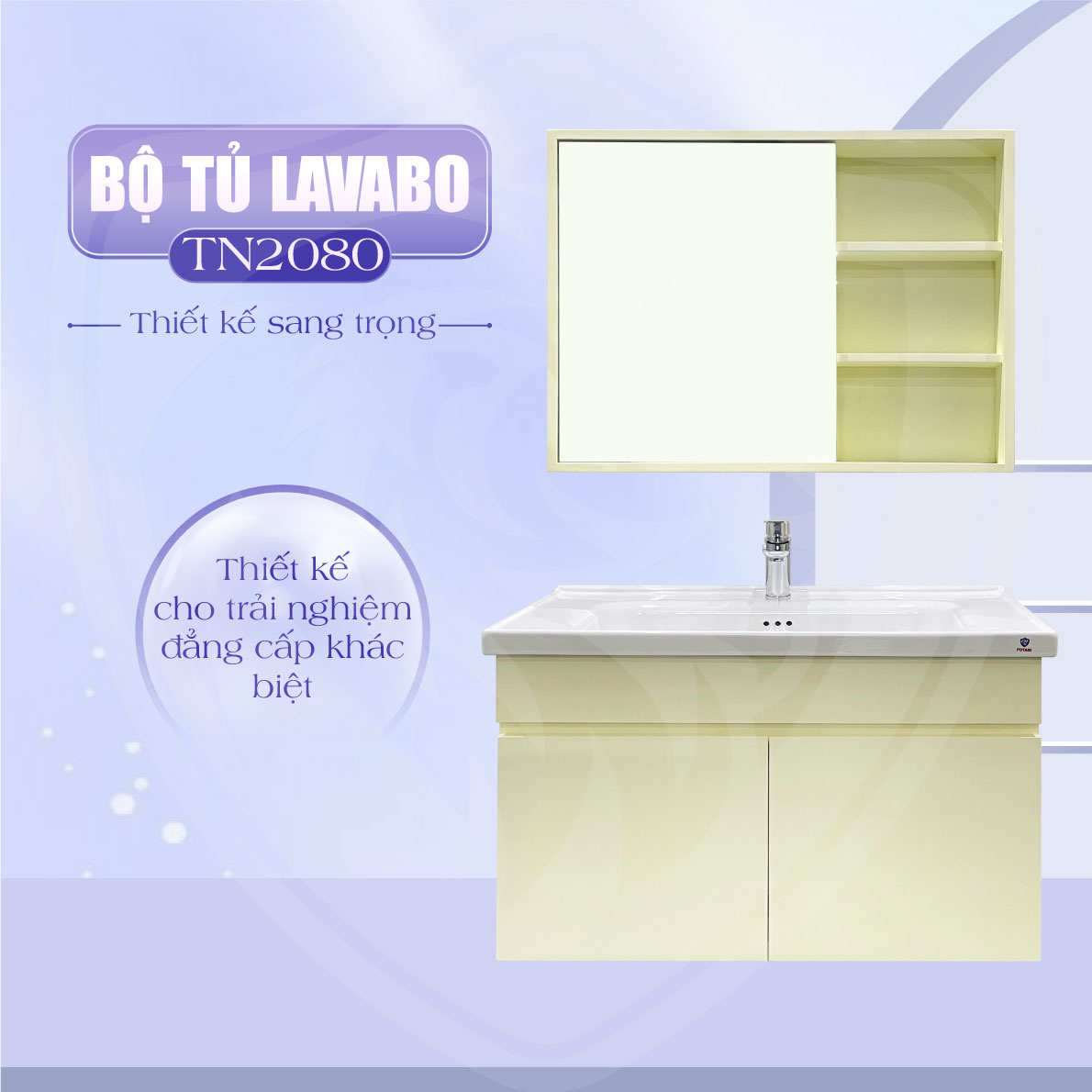 Tủ lavabo treo tường Kem Fotari TN-2080