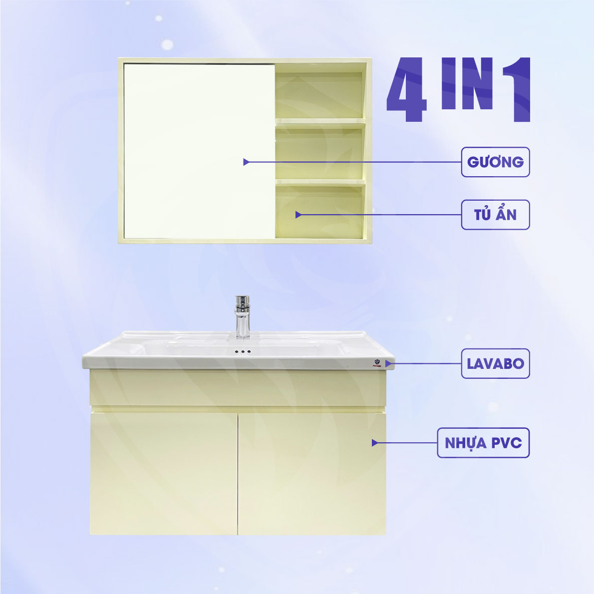 Tủ lavabo treo tường Kem Fotari TN-2080