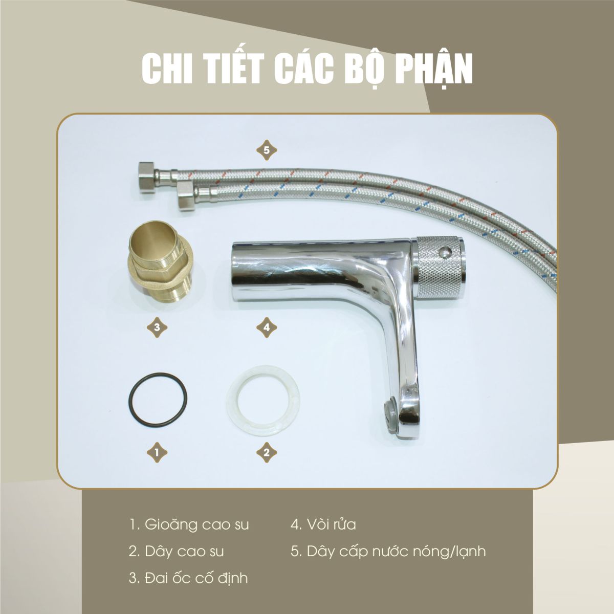 Chi tiết Vòi Lavabo Nóng Lạnh A-VL33