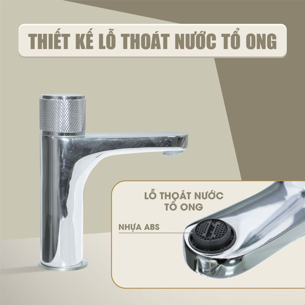 Thiết Kế Lỗ Thoát Nước Vòi Lavabo Nóng Lạnh A-VL33 