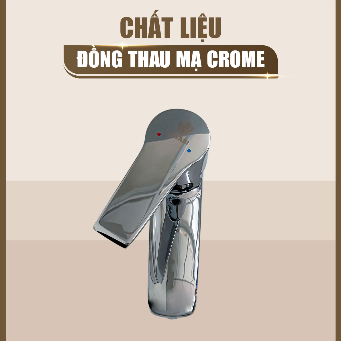 Vòi Lavabo Nóng Lạnh F3009 chất liệu đồng thau