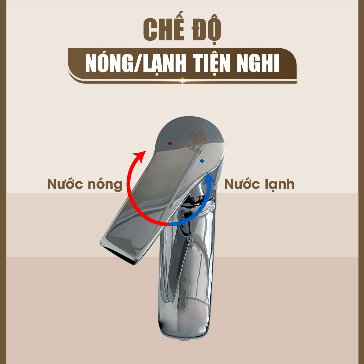 Vòi Lavabo F3009 tích hợp 2 chế độ điều chỉnh nhiệt độ nước Nóng Lạnh 