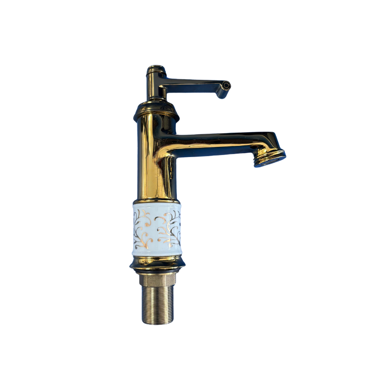 Vòi nóng lạnh lavabo đồng thau mạ vàng Fotari F-3026-1