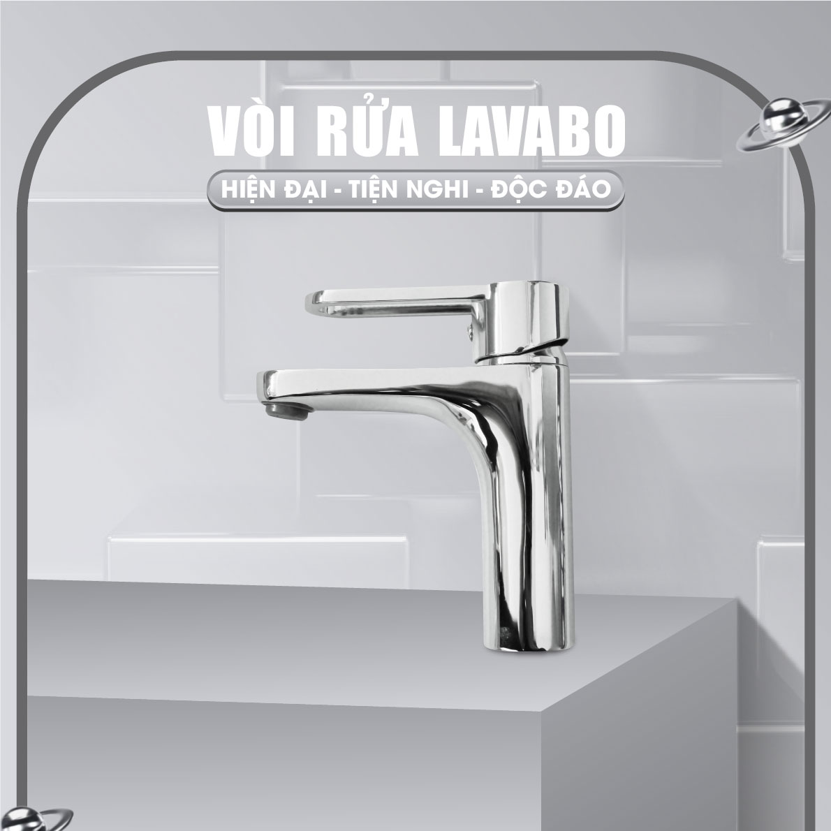 Vòi Lavabo Nóng Lạnh Đồng Thau Mạ Crom A-VL32 thiết kế hiện đại