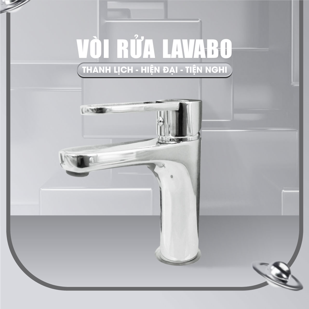 Vòi Lavabo Nóng Lạnh Đồng Thau Mạ Crom A-VL32 2