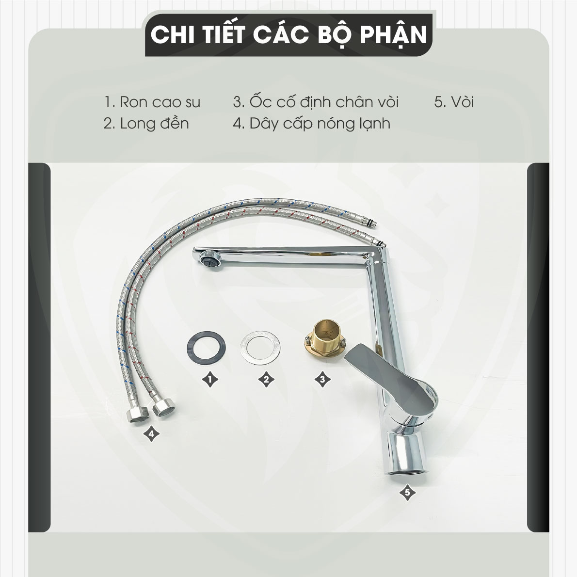 Các bộ phận vòi chén nóng lạnh đồng thau mạ crom A4013