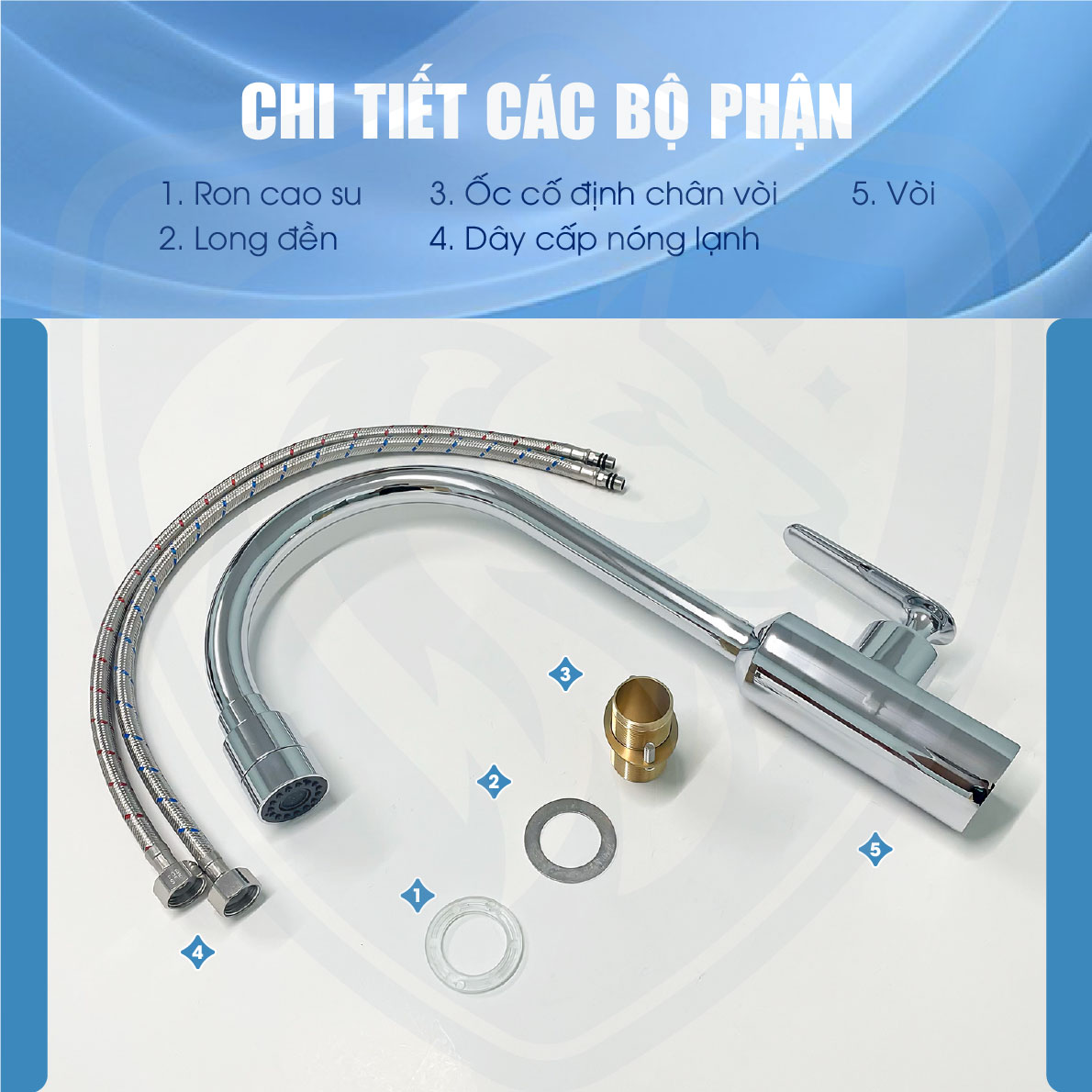 Các bộ phận của vòi chén nóng lạnh Fotari AVC41
