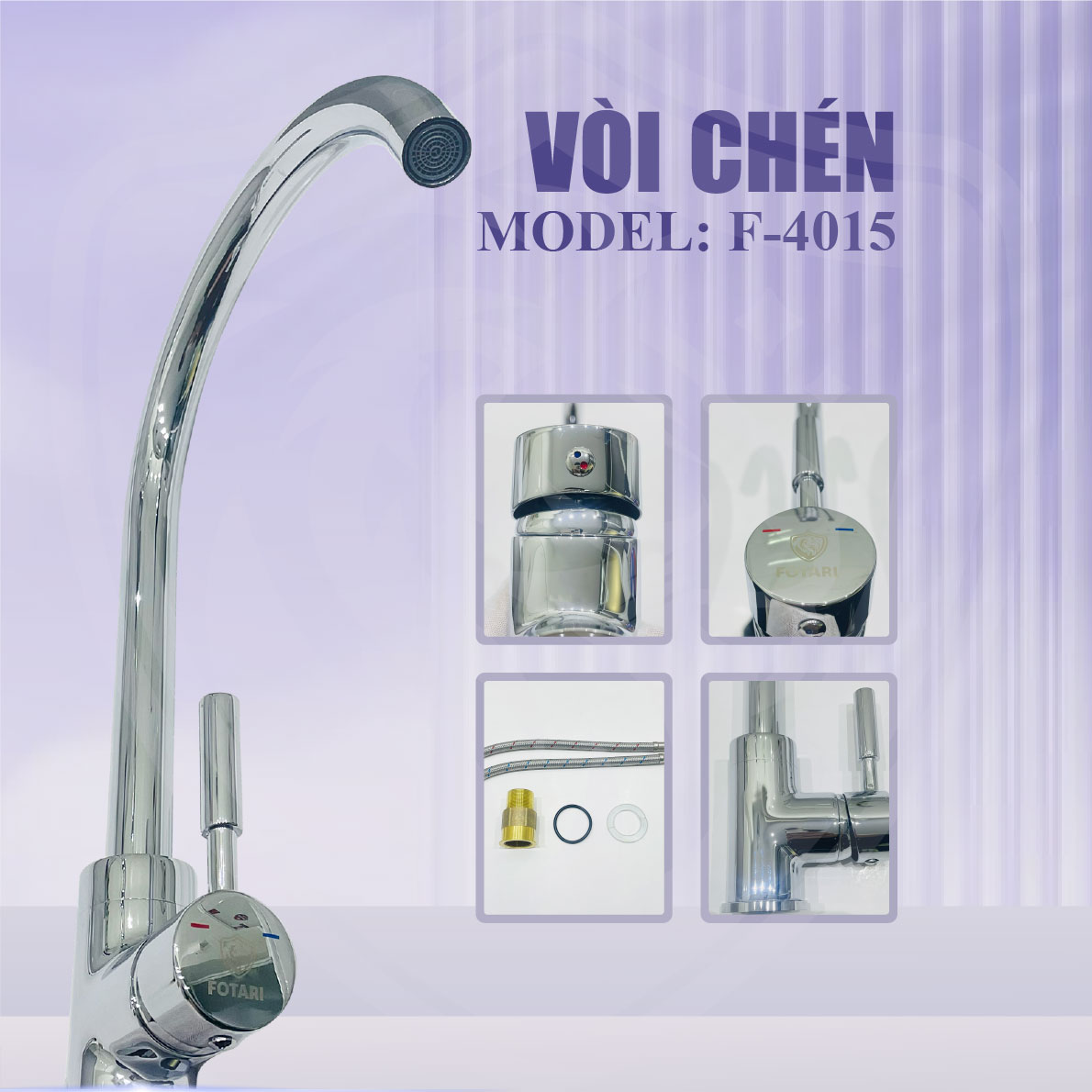 Vòi Nước Rửa Bát Nóng Lạnh Fotari F-4015