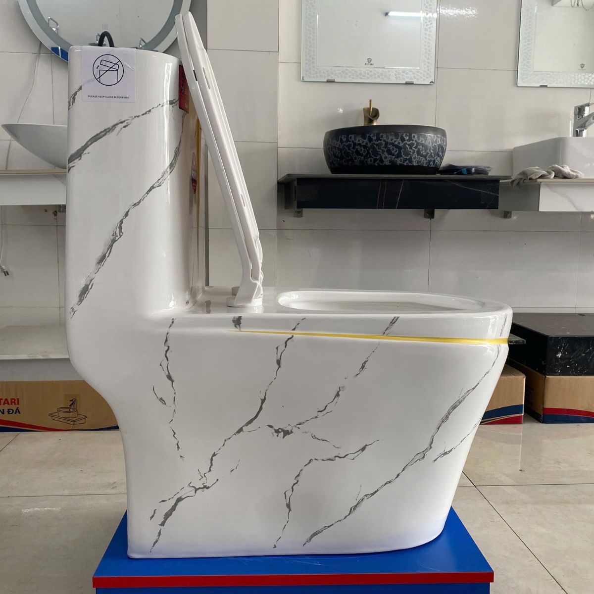 Ảnh chụp thực tế bồn cầu nguyên khối Fotari 1111