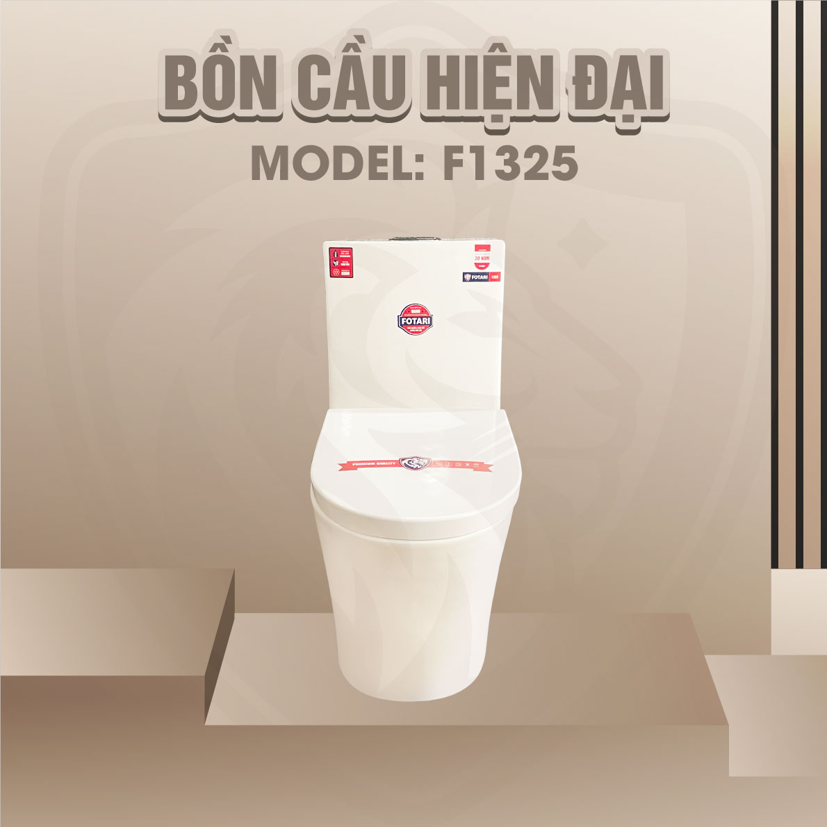 Bồn Cầu Sứ Nguyên Khối 1325 