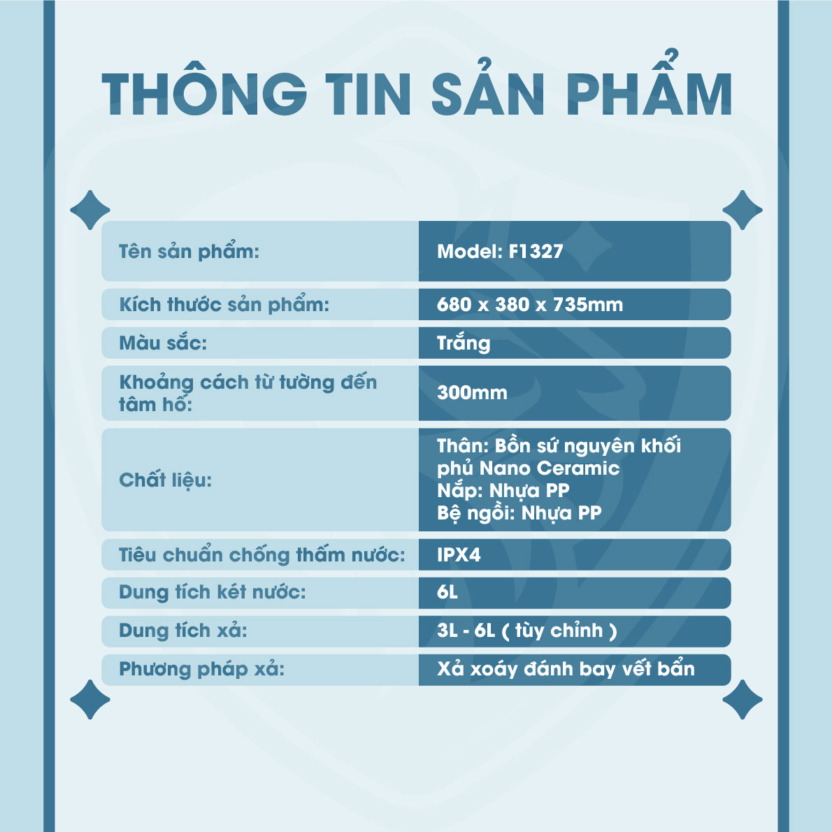 Bồn Cầu Sứ Fotari 1327