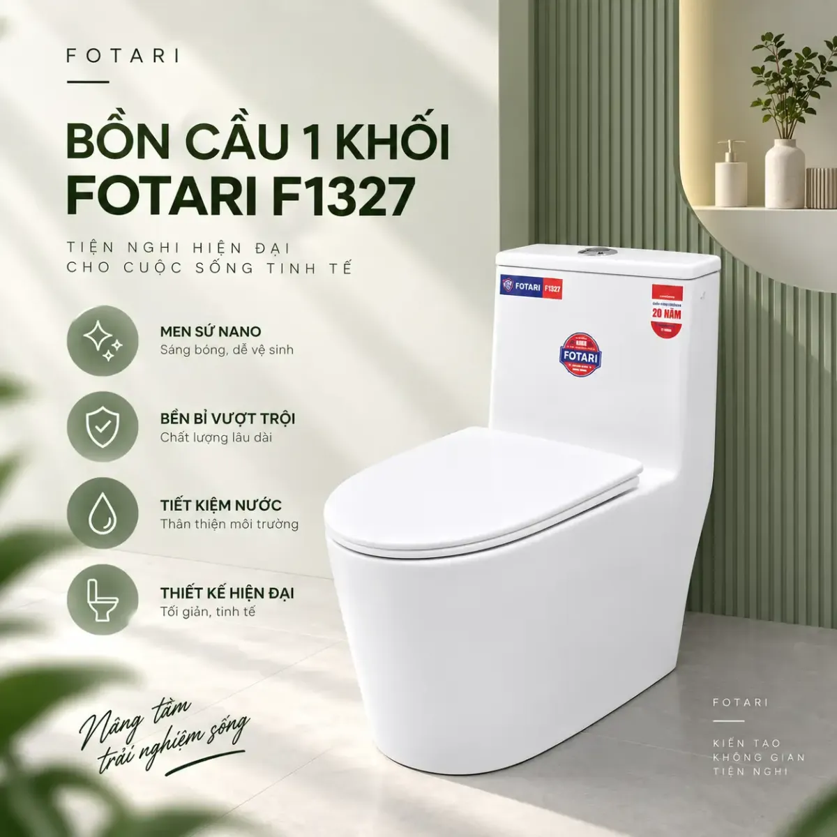 Bồn Cầu Sứ Fotari 1327