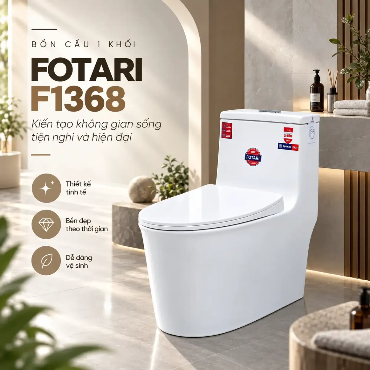Bồn Cầu Liền Khối Fotari 1368