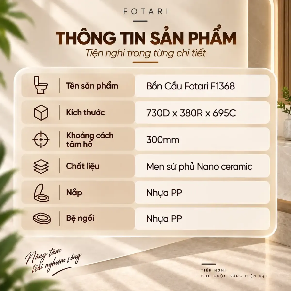 Bồn Cầu Liền Khối Fotari 1368